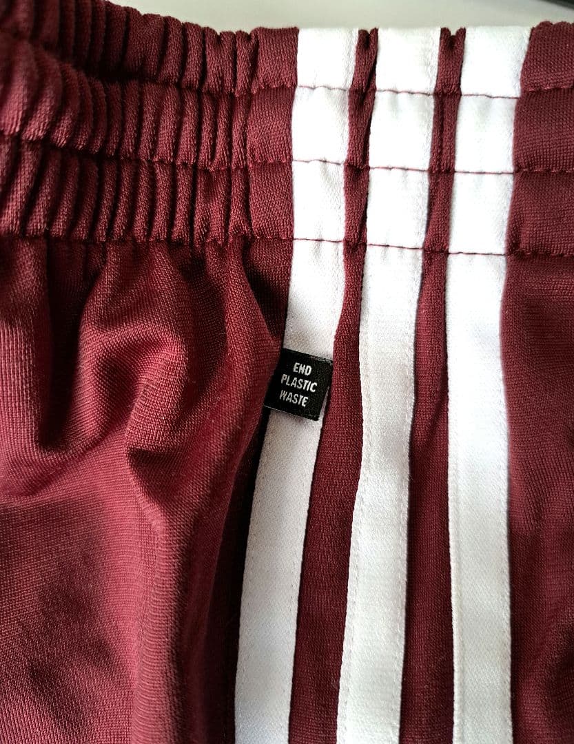 アディダス　adidas トラックパンツ　サイズM　ボルドー　裏起毛