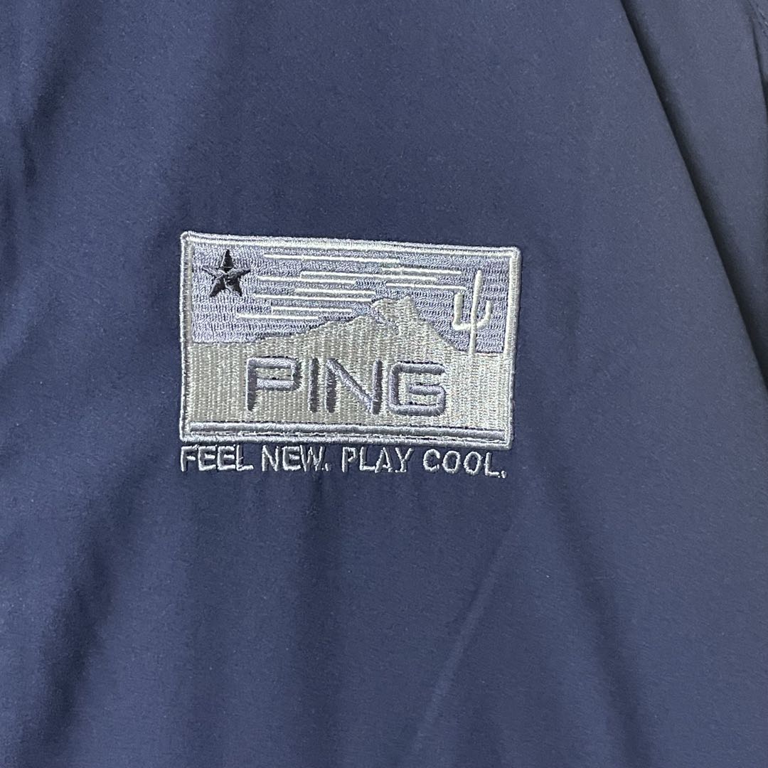 PING 3WAY ジャケット ブルゾン ライナーベスト フーディ 紺 LL