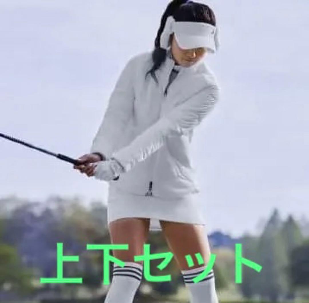 ⛳️寒波対策⭐アディダス★Golf 中綿ジャケット・スカート 白 L