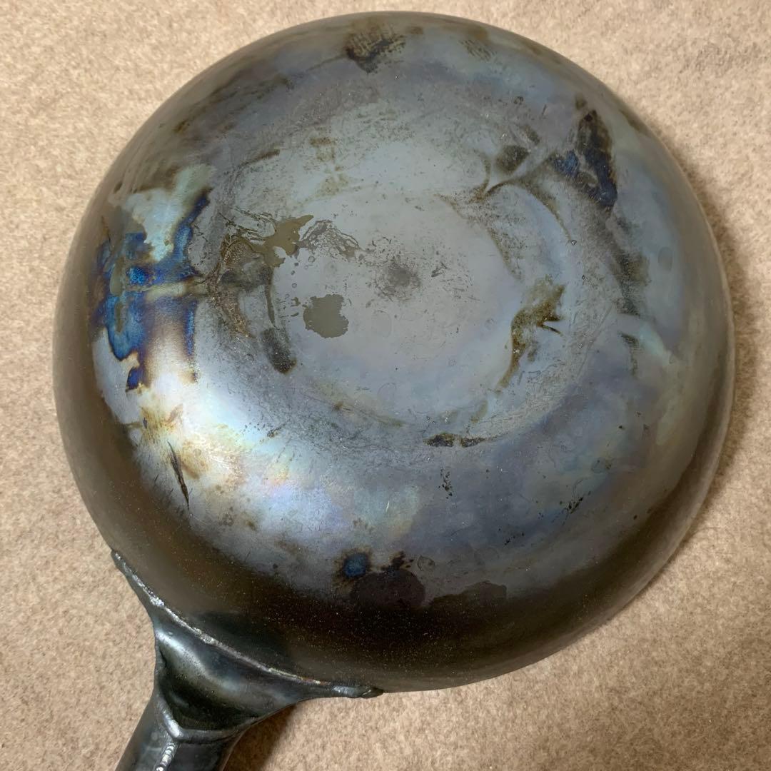 山田工業所 鉄打出 片手 中華鍋 平底 27cm（1.6mm厚）