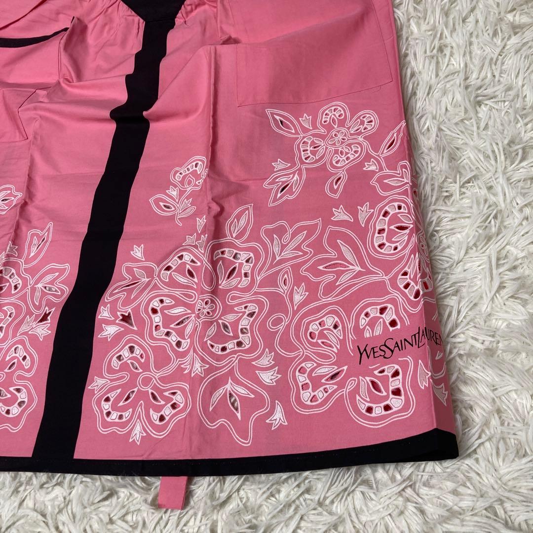 ✨未使用タグ付き品✨ イヴサンローラン エプロン ピンク 花柄 ポケット付き