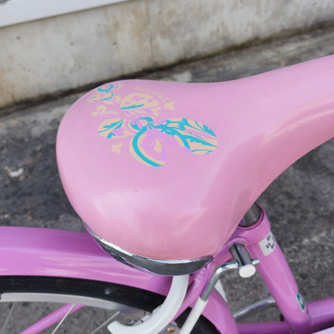 ブリジストン　子供用自転車 ピンク 花柄 前面バスケット付き