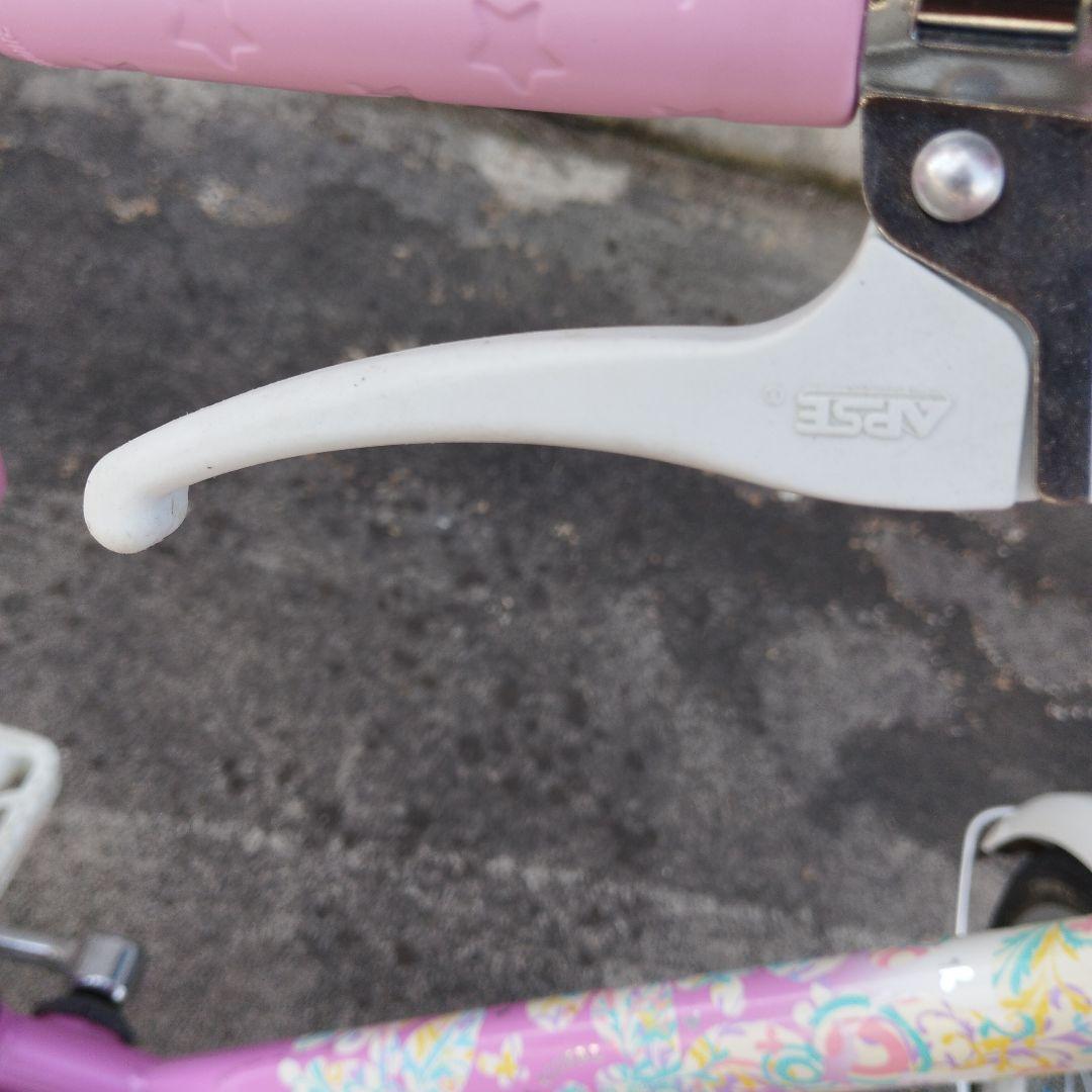 ブリジストン　子供用自転車 ピンク 花柄 前面バスケット付き