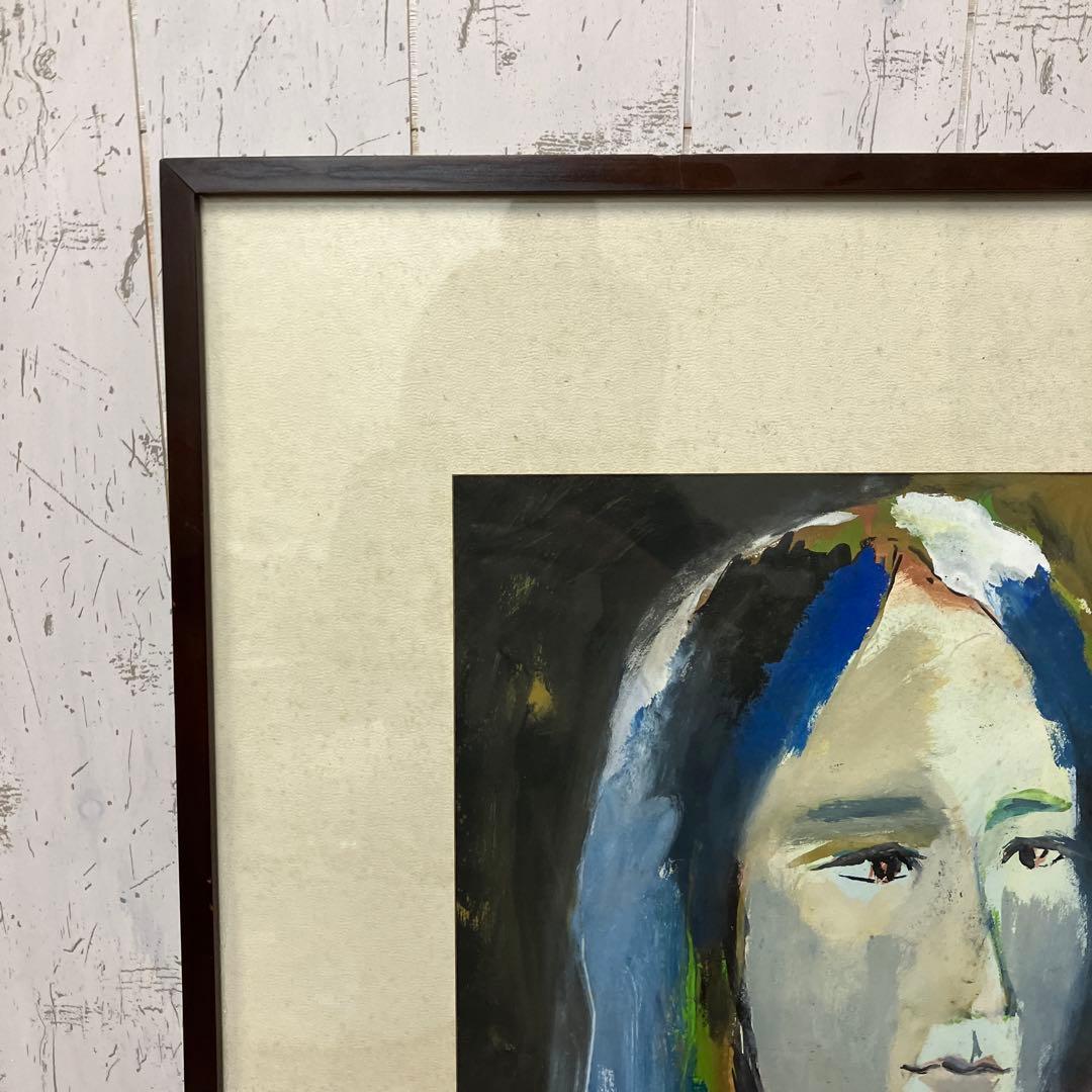 昭和レトロ 油絵 油彩画 絵画 人物画 女性画 アート 作品 美術 額装 額入り