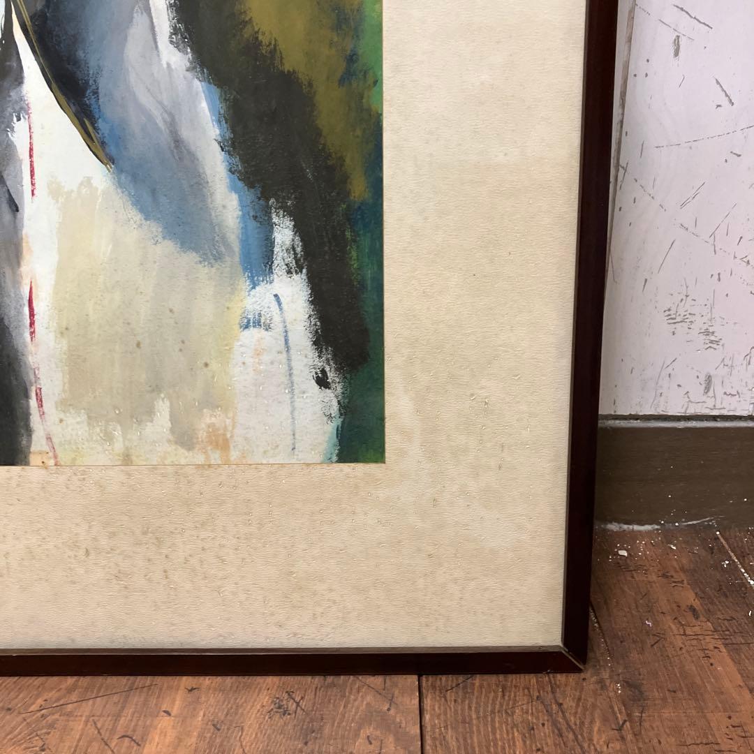 昭和レトロ 油絵 油彩画 絵画 人物画 女性画 アート 作品 美術 額装 額入り
