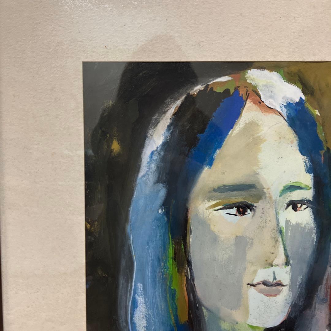 昭和レトロ 油絵 油彩画 絵画 人物画 女性画 アート 作品 美術 額装 額入り