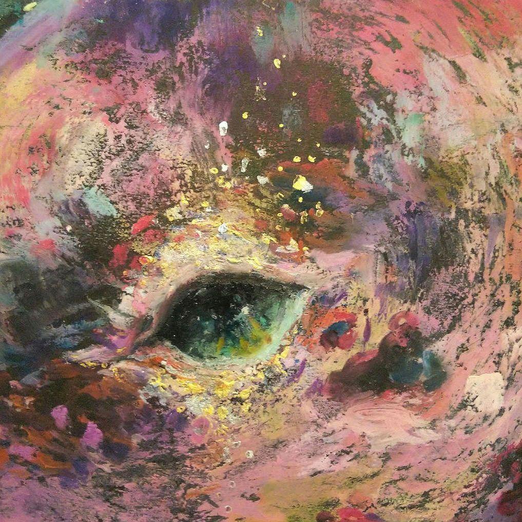 紫陽花 花 爬虫類 トカゲ ヤモリ レオパルド ワニ  原画 アート 絵画 青