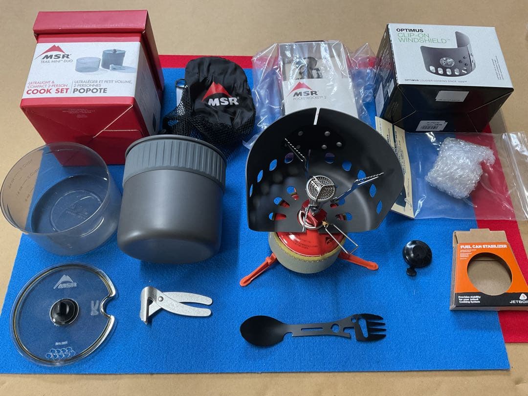 MSRポケットロケット2&MSRクックトレイルミニソロ登山調理器具新品フルセット