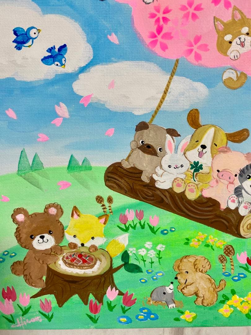春の仲良しブランコ