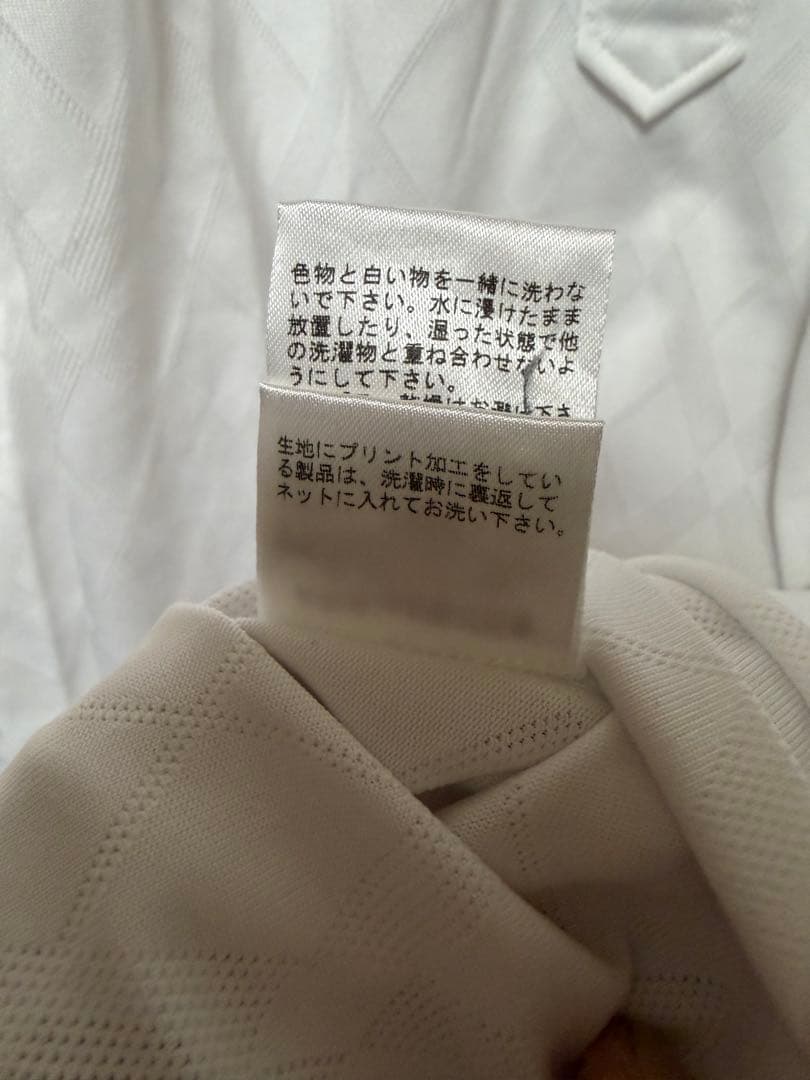 【最高級/美品】チェイスヴァンパイア ゴルフ ポロシャツ L ダイヤ柄 刺繍 白