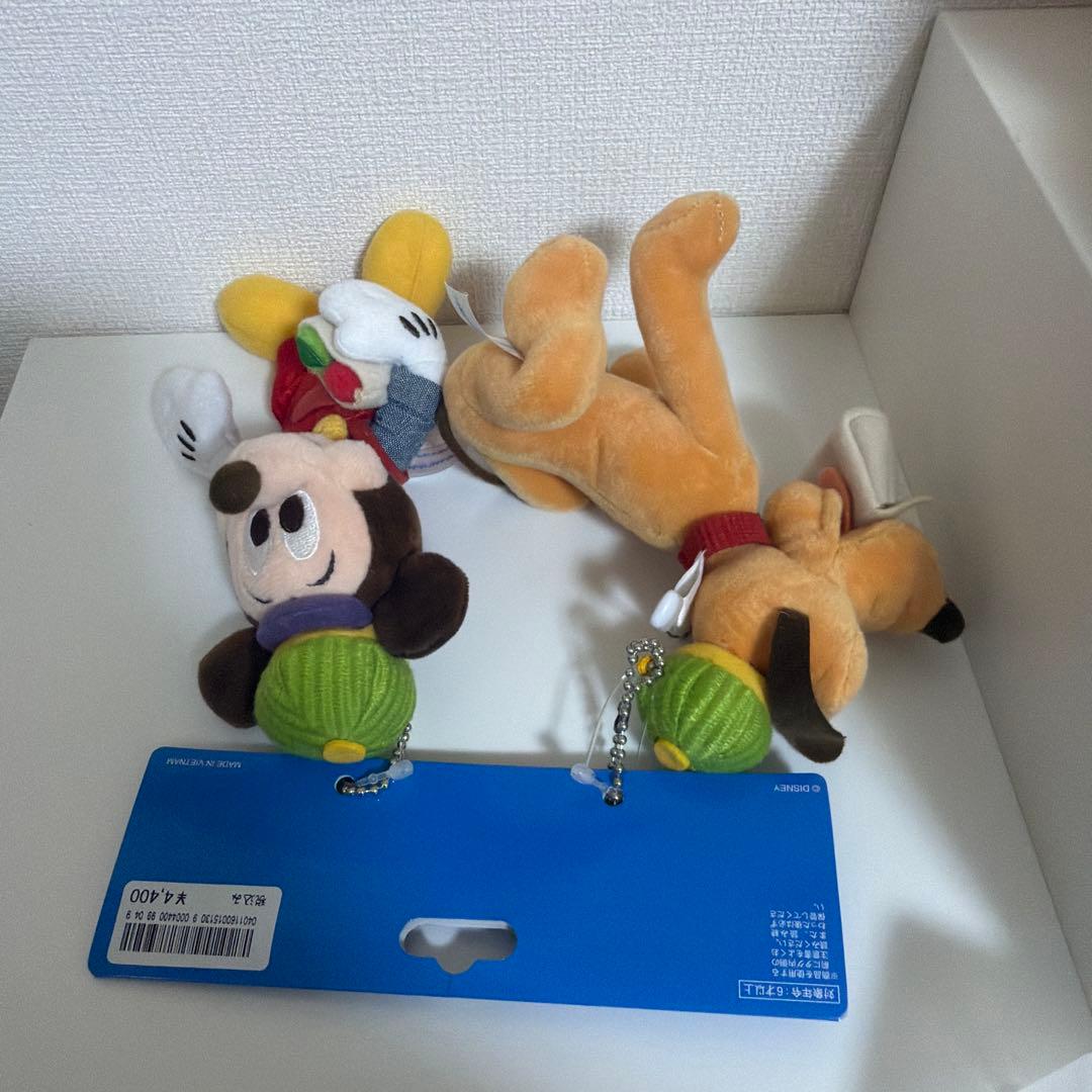 ディズニー　ミッキー　プルート　dreams on the goぬいぐるみバッジ