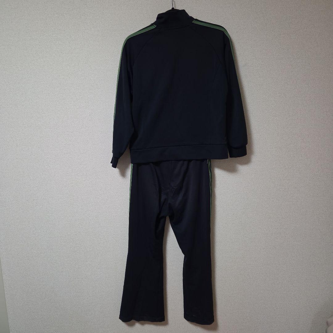 アディダス　adidas　セットアップ　ジャージ上下　ネイビー×グリーン　S