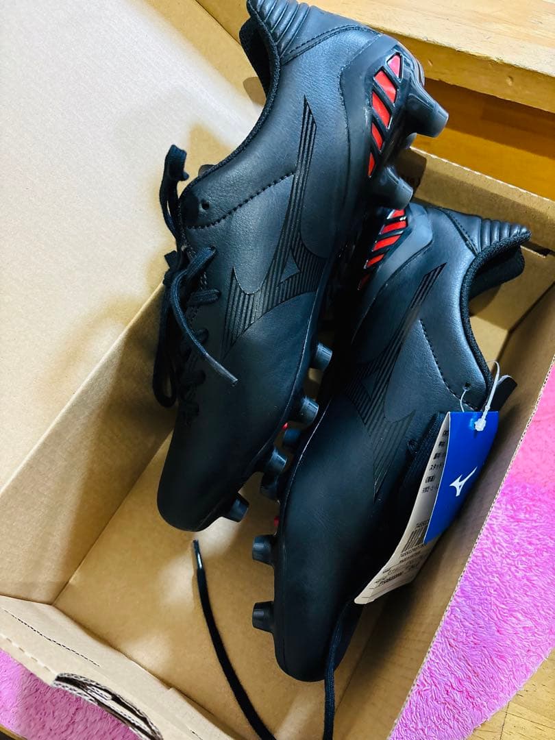 Mizuno サッカーシューズ ブラック　幅広　スパイク
