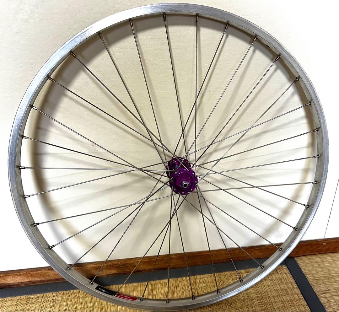 （レア）Ringle ハブ 紫ARAYA 26インチホイール(フロントのみ)