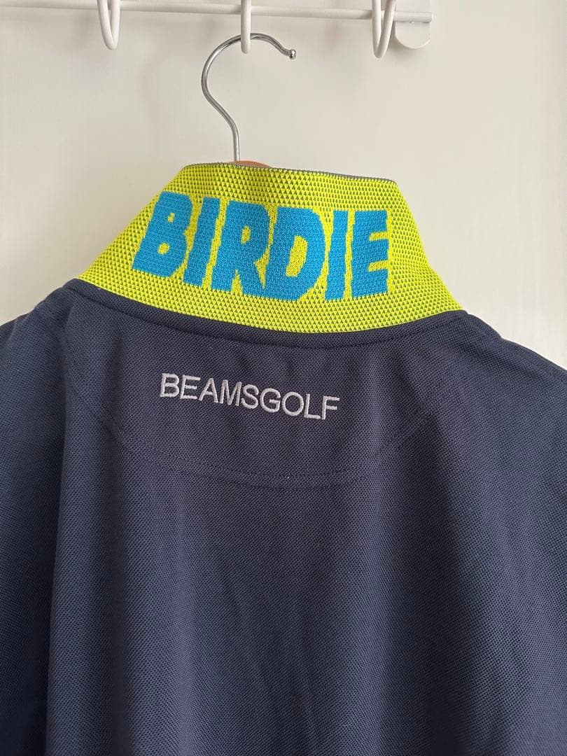 BEAMS GOLF ポロシャツ L ネイビー/ライム