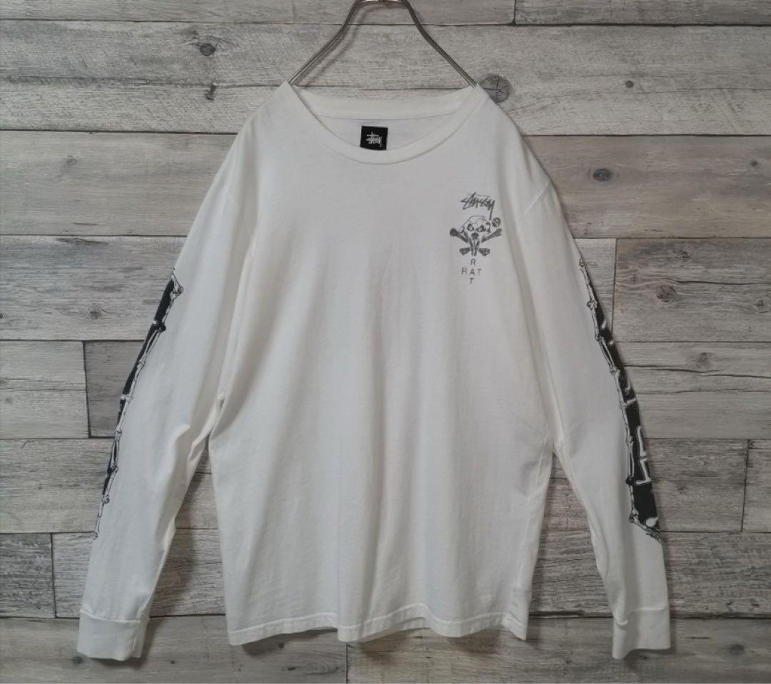 stussy skate tough RAT 袖プリント　デカロゴ