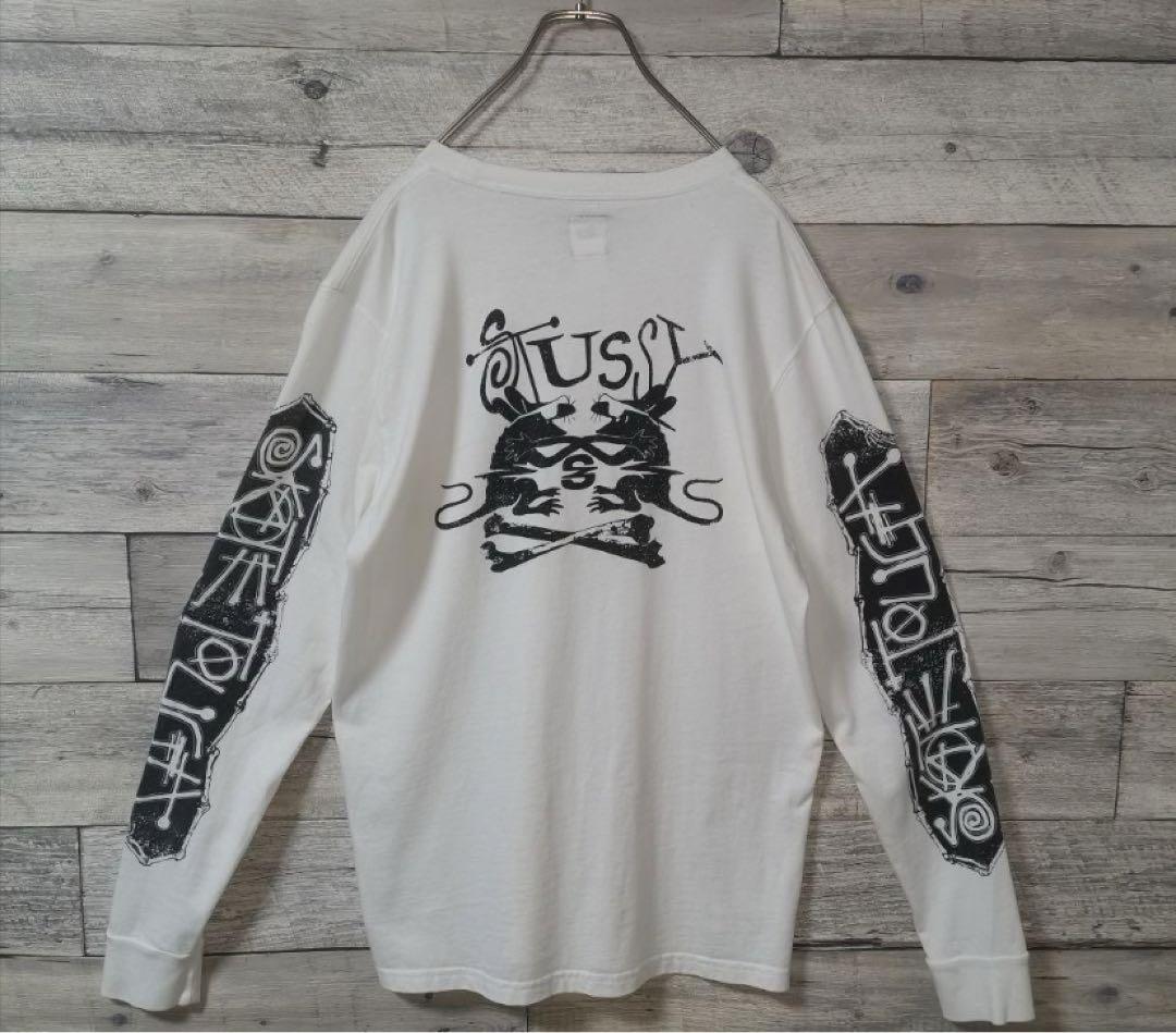 stussy skate tough RAT 袖プリント　デカロゴ