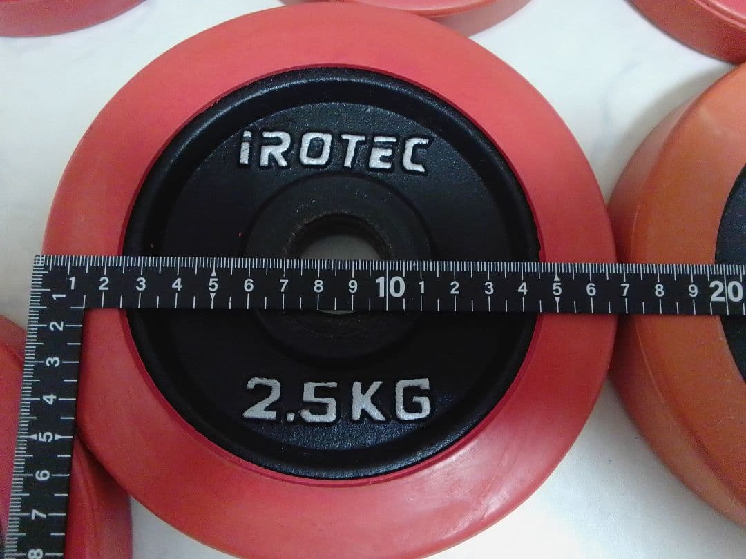 iROTEC ラバー付 ダンベル 約20kg 筋トレ プレート アイロテック ①
