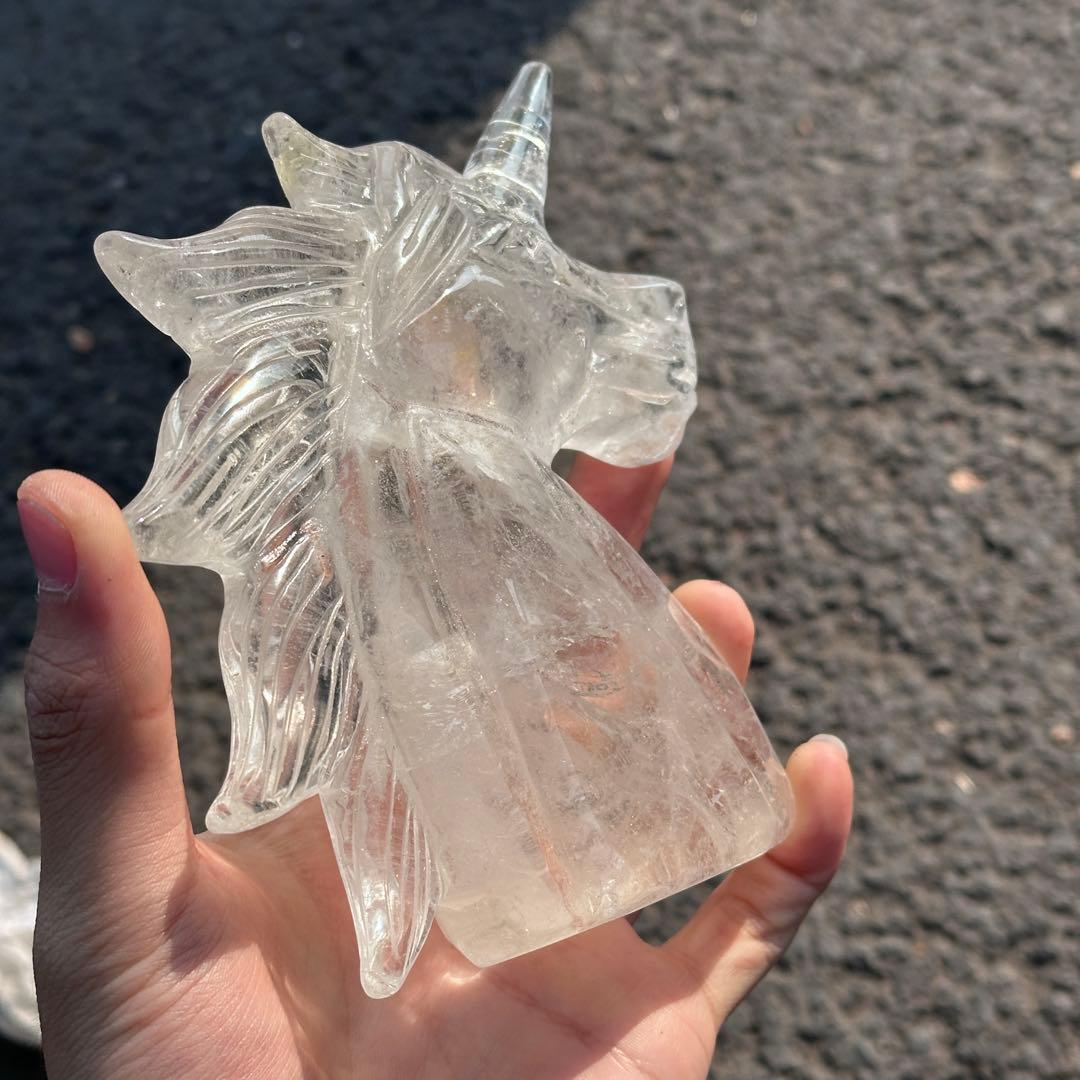 天然石水晶のユニコーン　置物ご購入前に在庫確認必要G.216