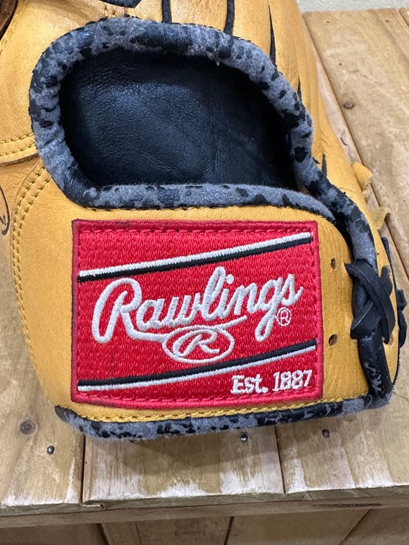 Rawlings 軟式グローブ キャメル　外野手用　保管袋付き　程度良