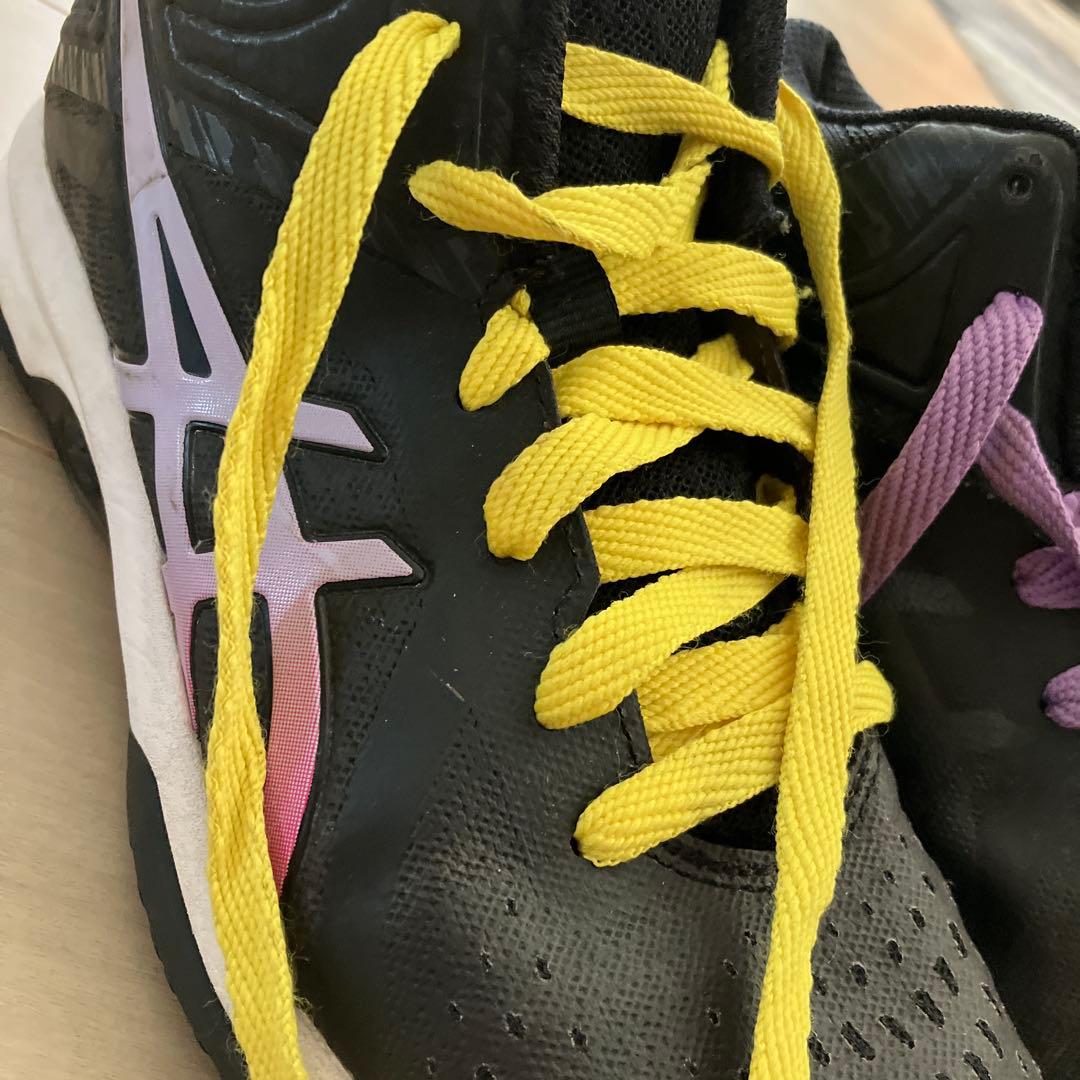 asics バスケットボールシューズ 女性用 黒紫