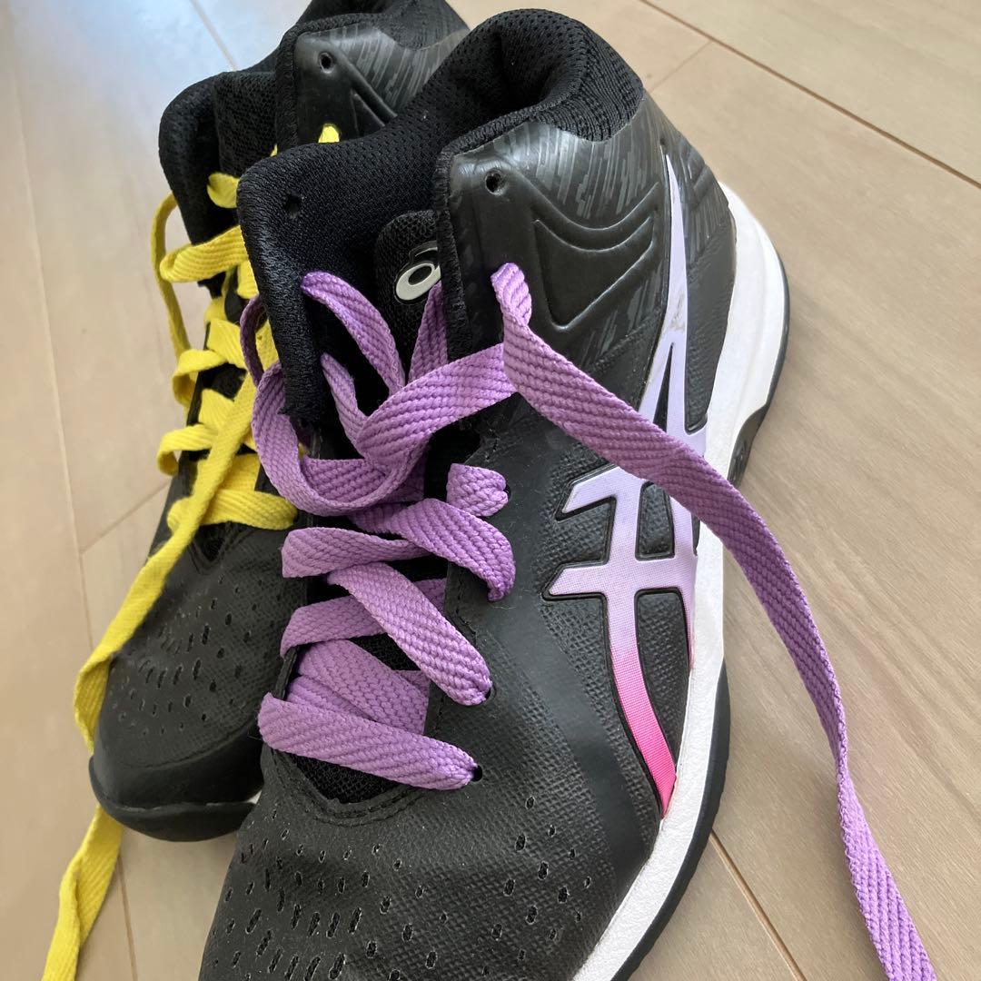 asics バスケットボールシューズ 女性用 黒紫