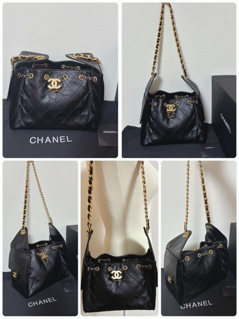 CHANEノベルティレザーショルダーバッグブラック新品