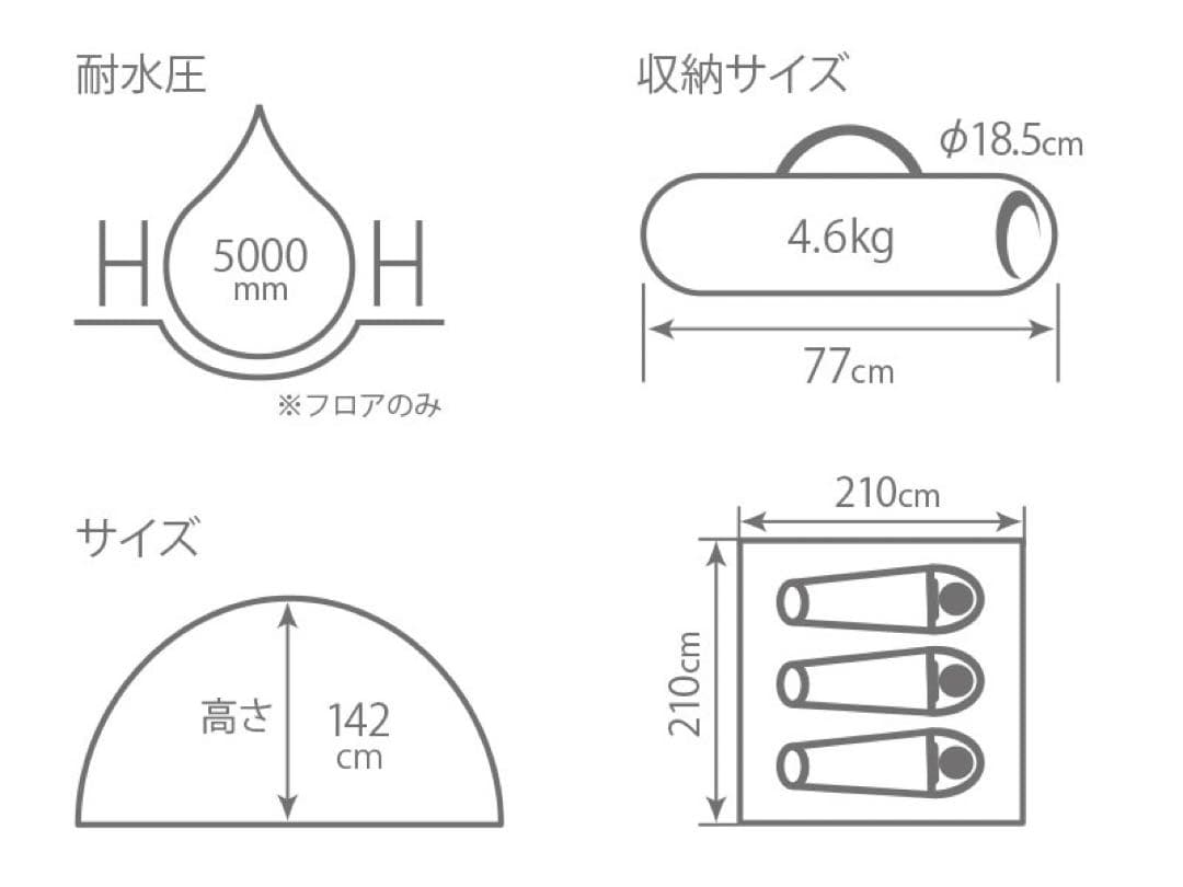 廃盤 DOD KANGAROO TENT M ワンタッチテント　3人用 ベージュ