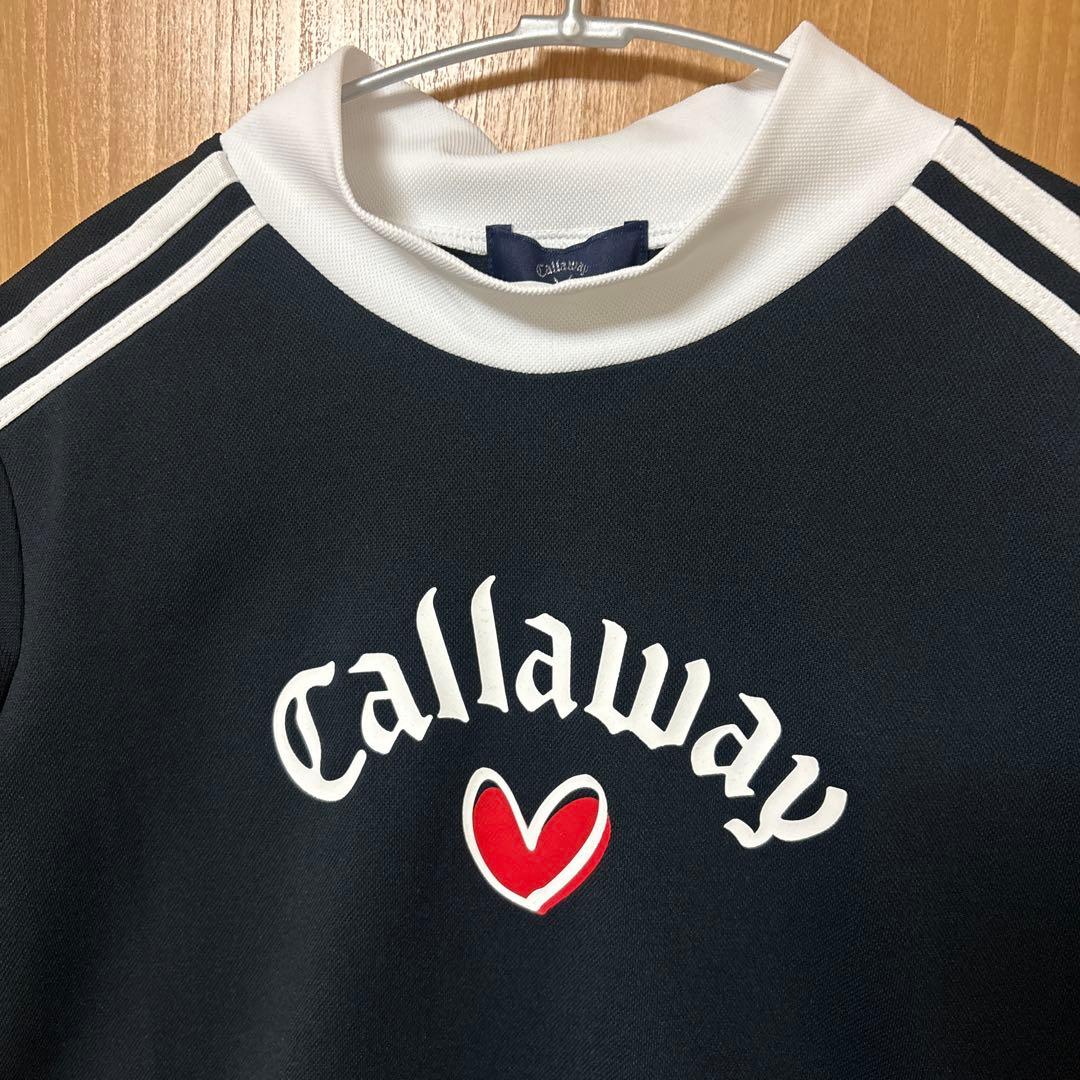 新品LOVEキャロウェイ半袖モックネックシャツ♡黒LL♡callawayゴルフ