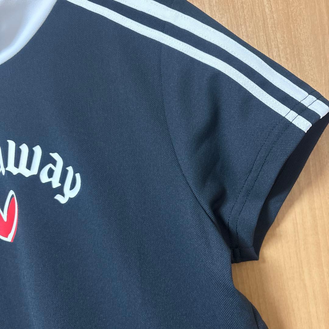 新品LOVEキャロウェイ半袖モックネックシャツ♡黒LL♡callawayゴルフ