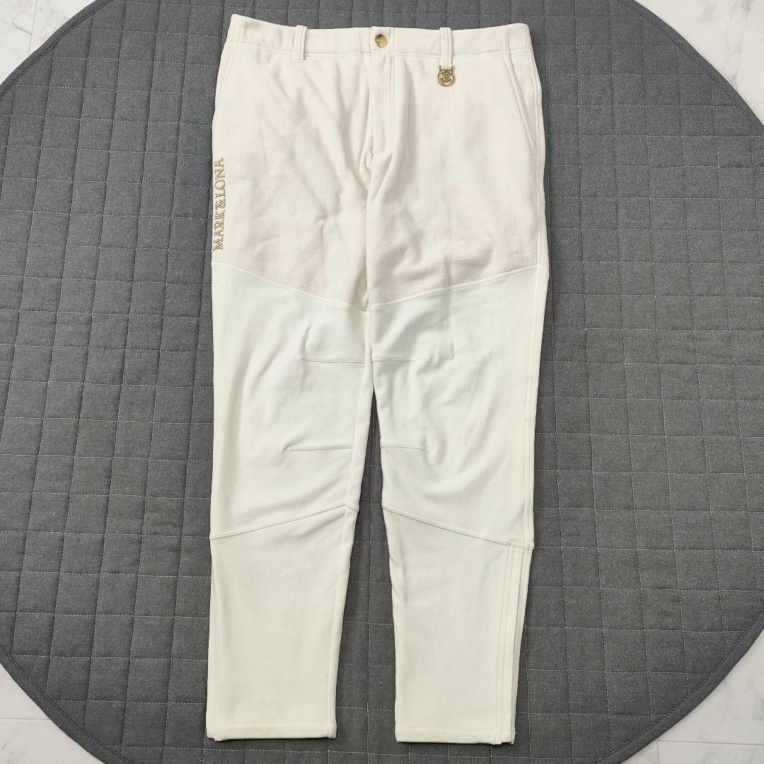 マークアンドロナ　フリース切替え　ロングパンツ　ストレッチ　ゴールド金具　50