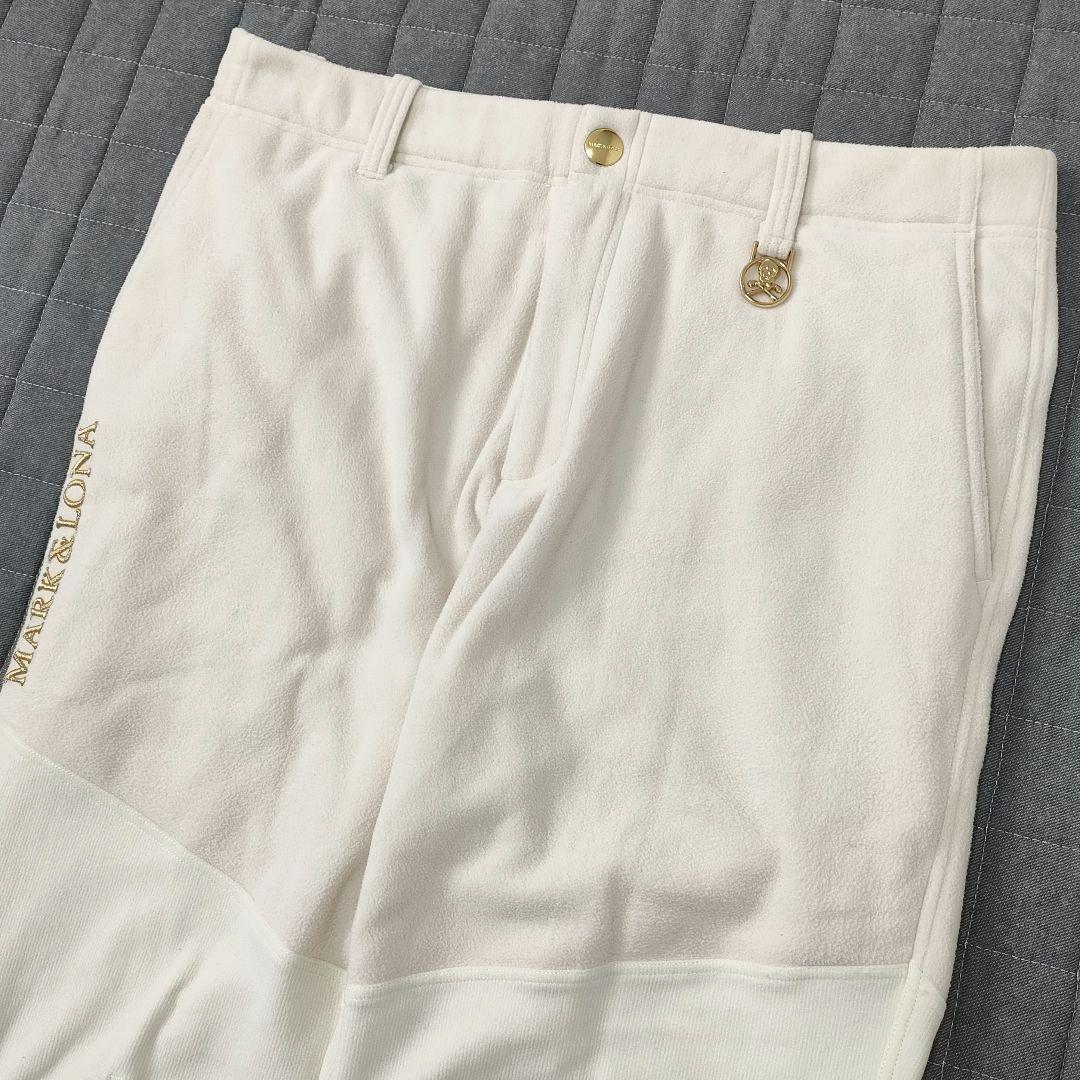 マークアンドロナ　フリース切替え　ロングパンツ　ストレッチ　ゴールド金具　50