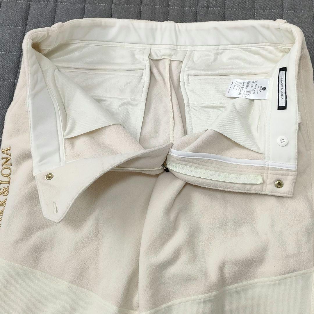 マークアンドロナ　フリース切替え　ロングパンツ　ストレッチ　ゴールド金具　50