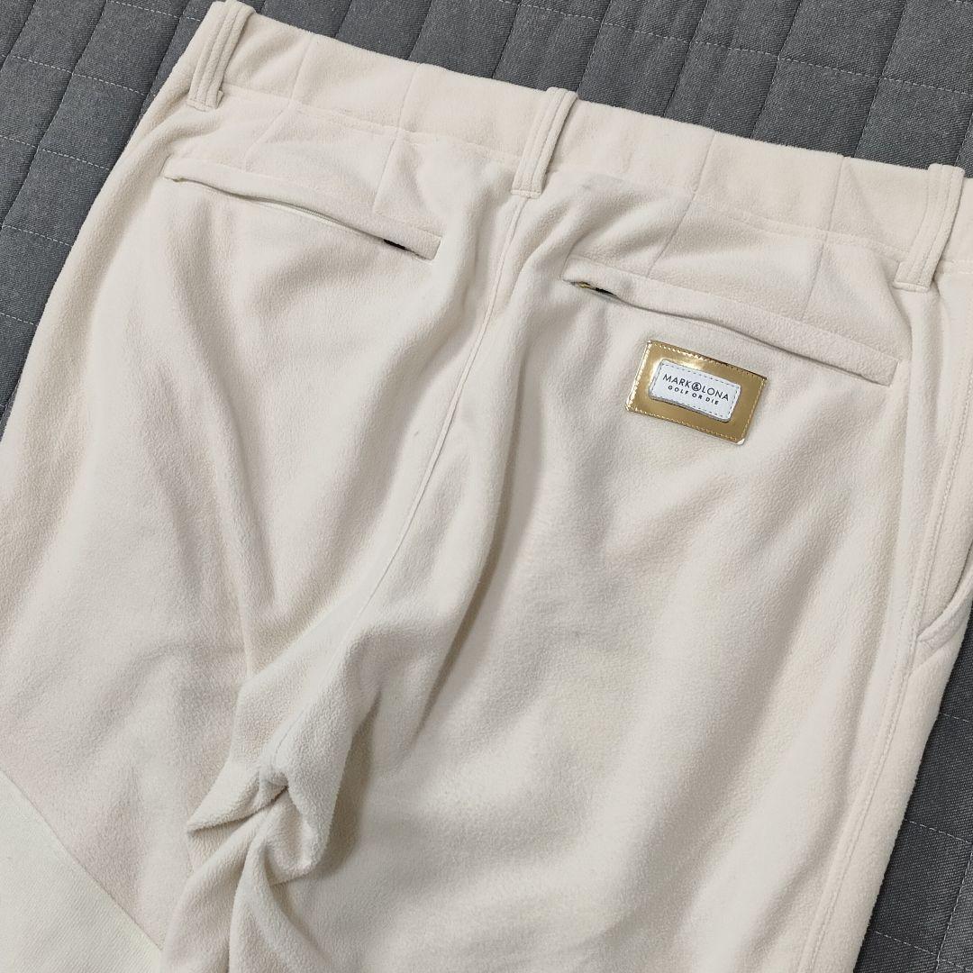 マークアンドロナ　フリース切替え　ロングパンツ　ストレッチ　ゴールド金具　50