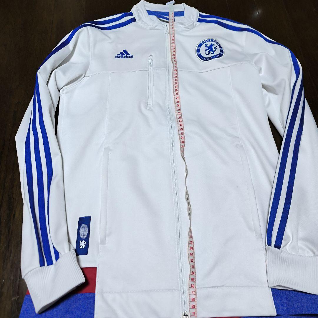 【訳あり】adidas Chelsea FC アンセムジャケットMワッペン　白赤