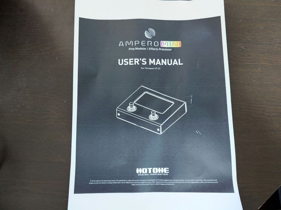 Ampero Mini フットスイッチカバー エフェクトリスト付き HOTONE