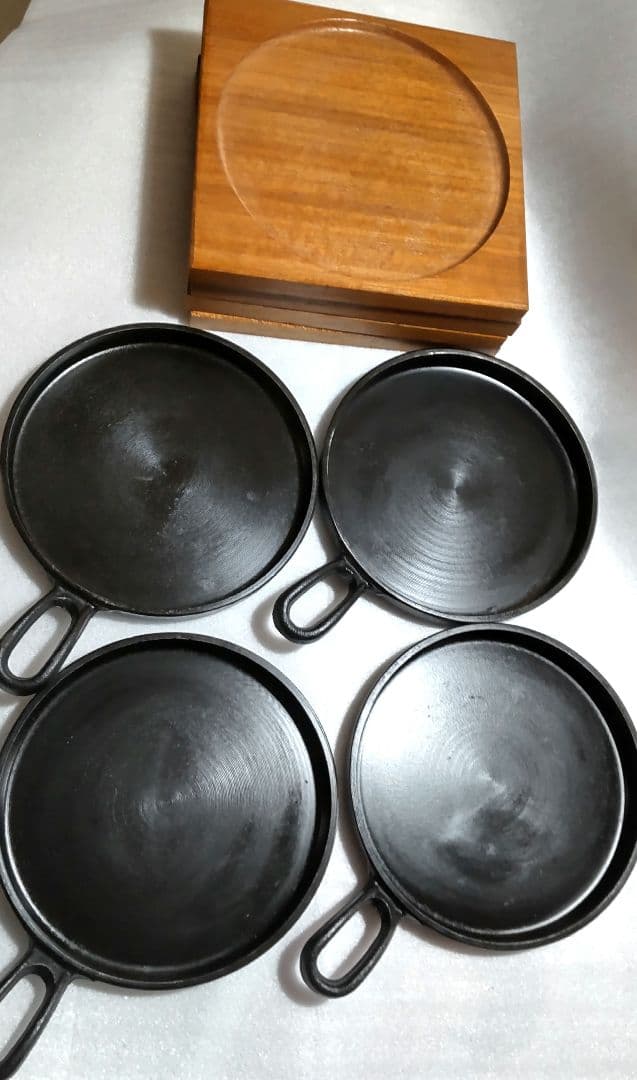 鉄板ステーキ皿　取っ手つき　4セット