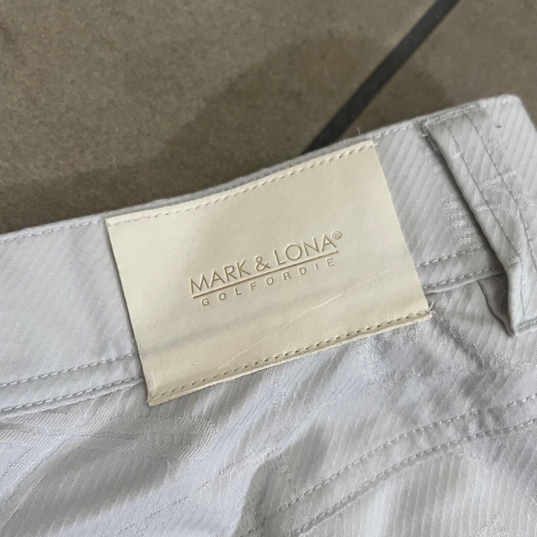 MARK&LONA マークアンドロナ　ハーフパンツ　総柄　メンズ　ゴルフ　白　L