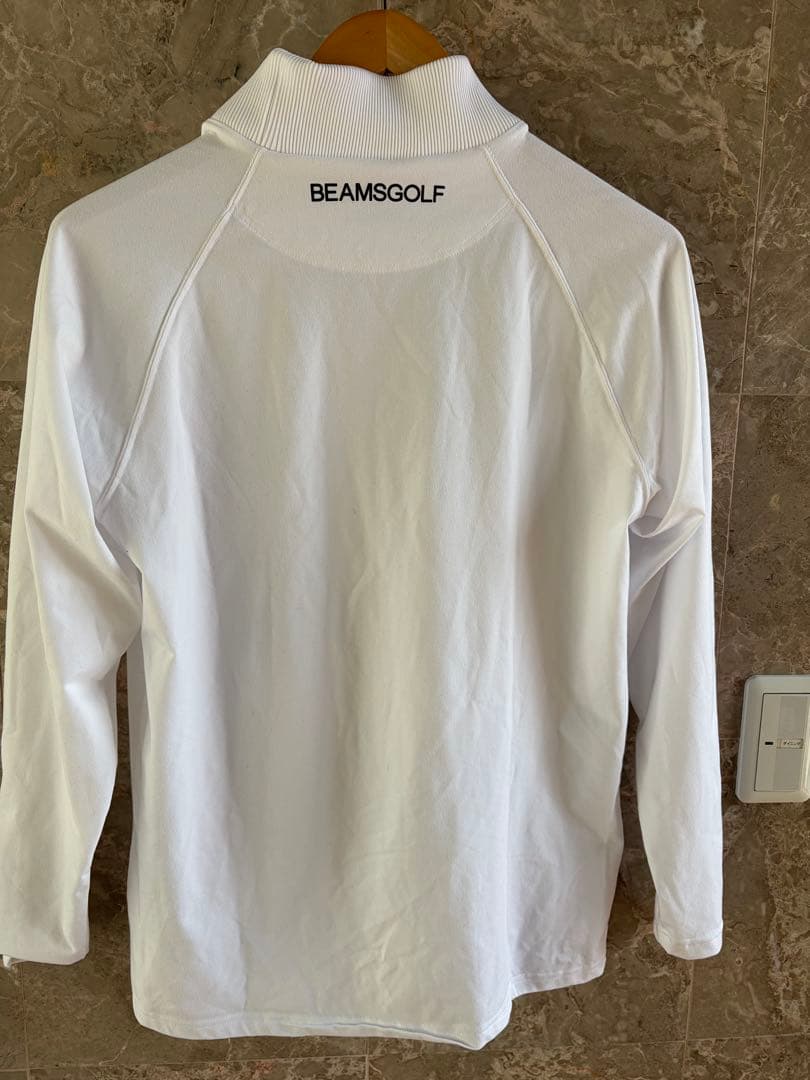 BEAMS GOLF ホワイト長袖ハイネックシャツ
