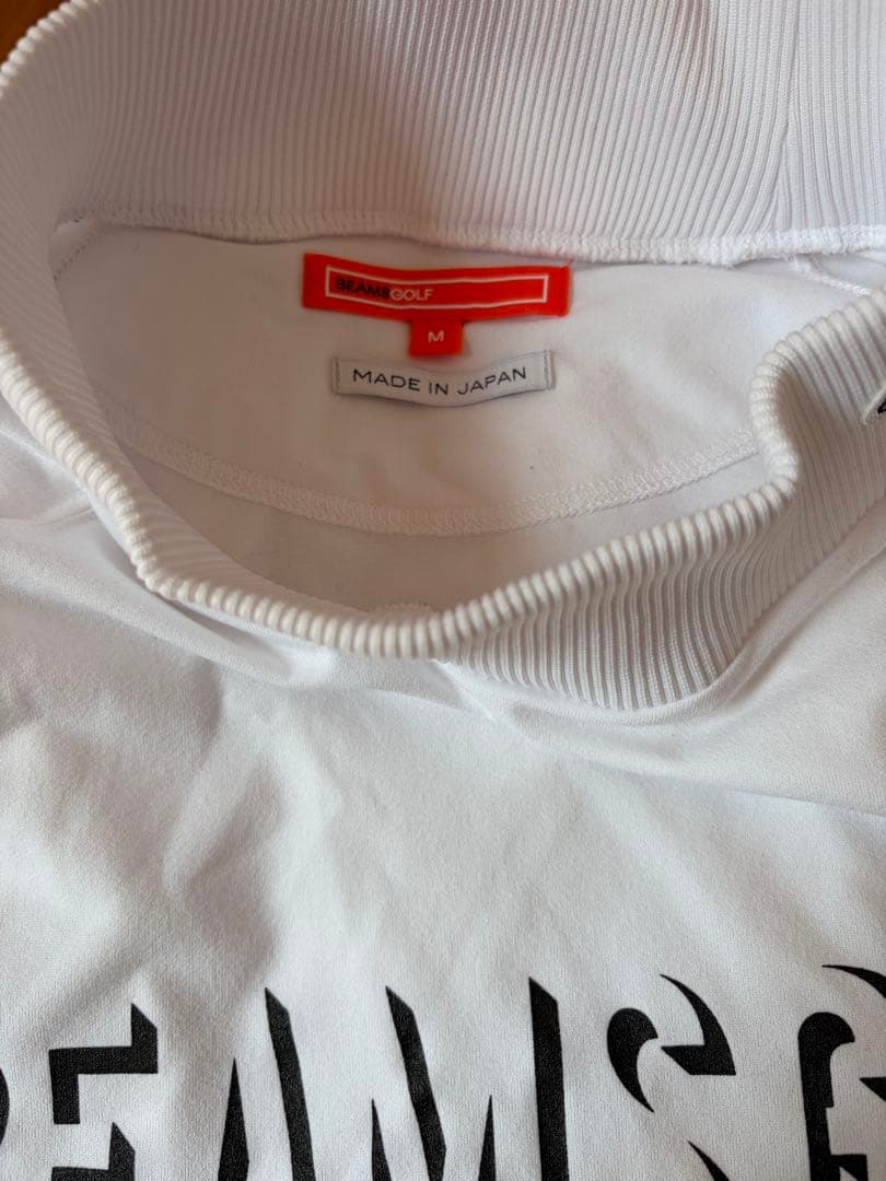 BEAMS GOLF ホワイト長袖ハイネックシャツ