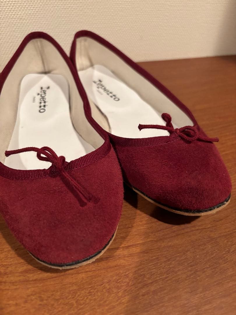 Repetto 赤 スエード バレエシューズ