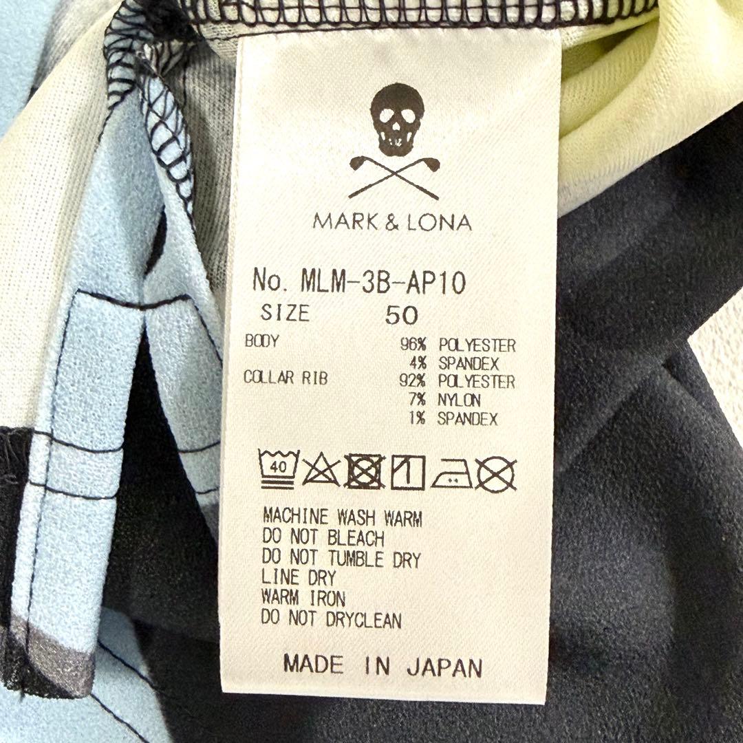 MARK&LONA マークアンドロナ 半袖ポロシャツ ドクロ ブラック L