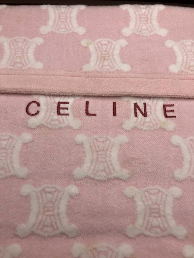 【未使用】　CELINE 綿毛布　140×200㎝　ピンク