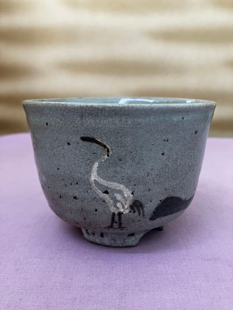 唐津立鶴御紋茶碗・香合