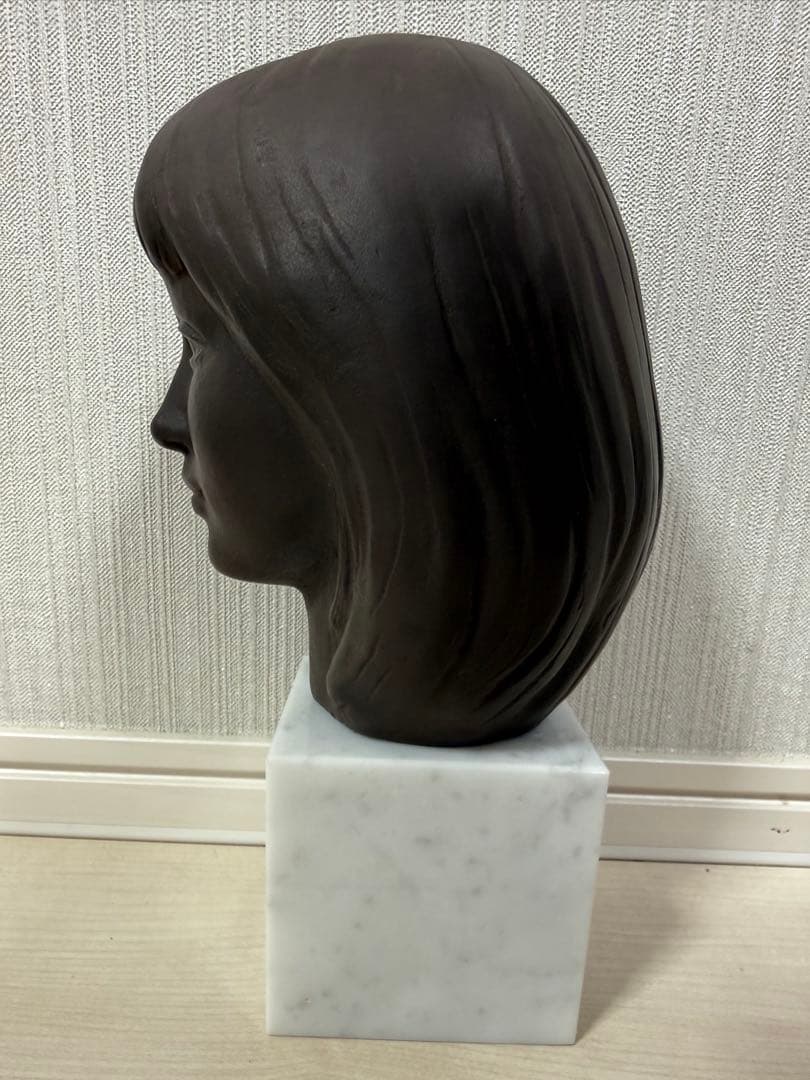Y. FUNAKOSHI 女性の顔 少女像 舟越保武 ブロンズ 彫刻