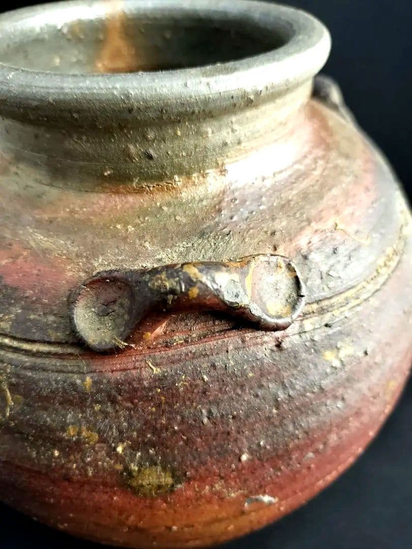古備前波状紋3耳壷(桃山時代)