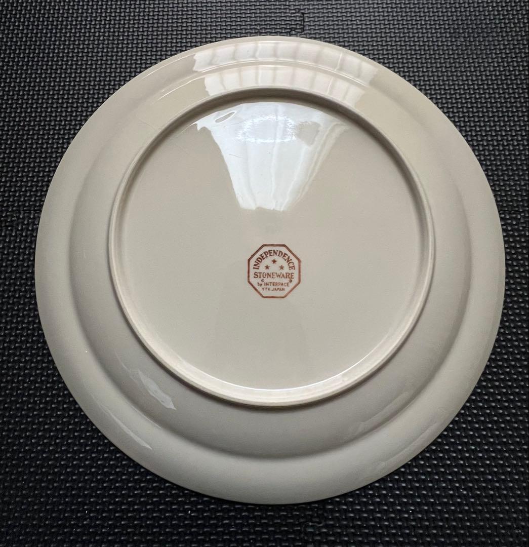 1970s USA向け 日本製ストーンウェア アイボリー系　26cm 大皿　5枚