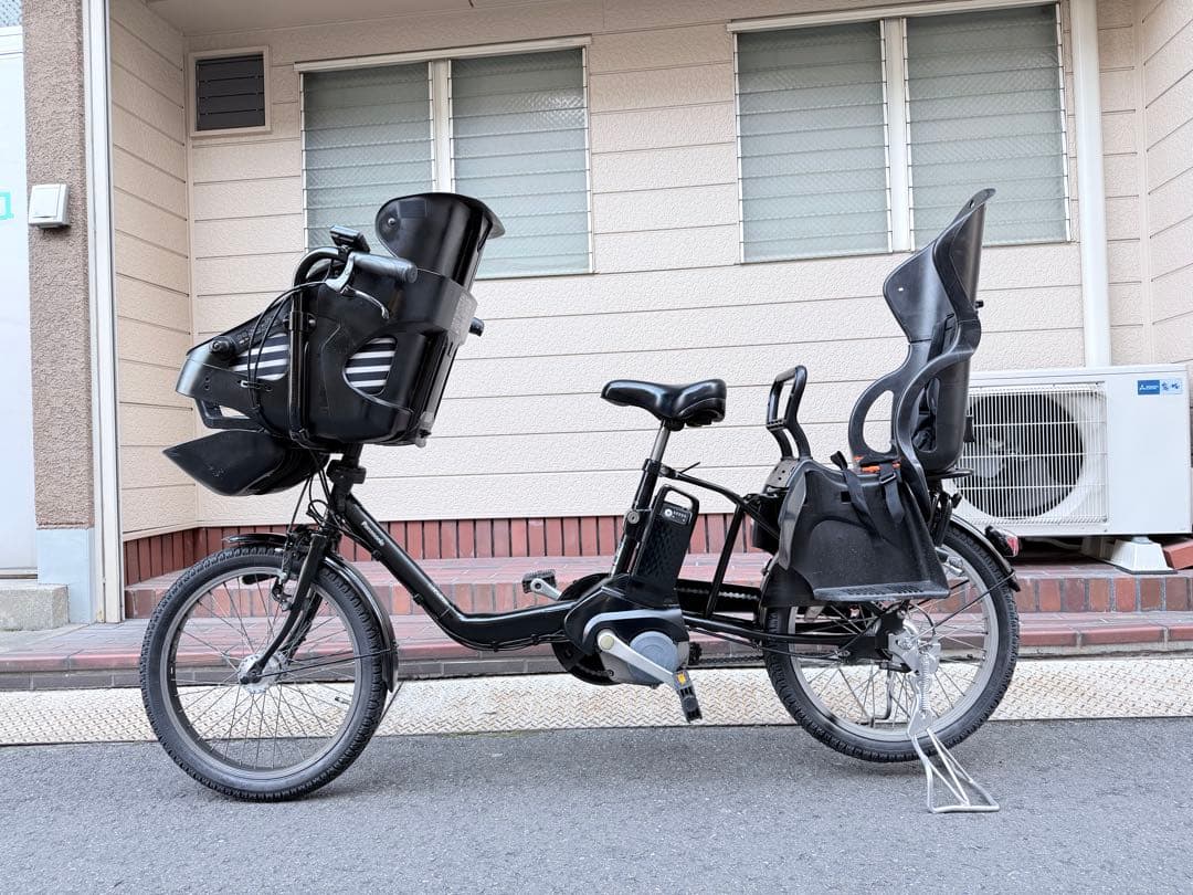 子供乗せ　3人　パナソニック　電動アシスト自転車 チャイルドシート付き ブラック