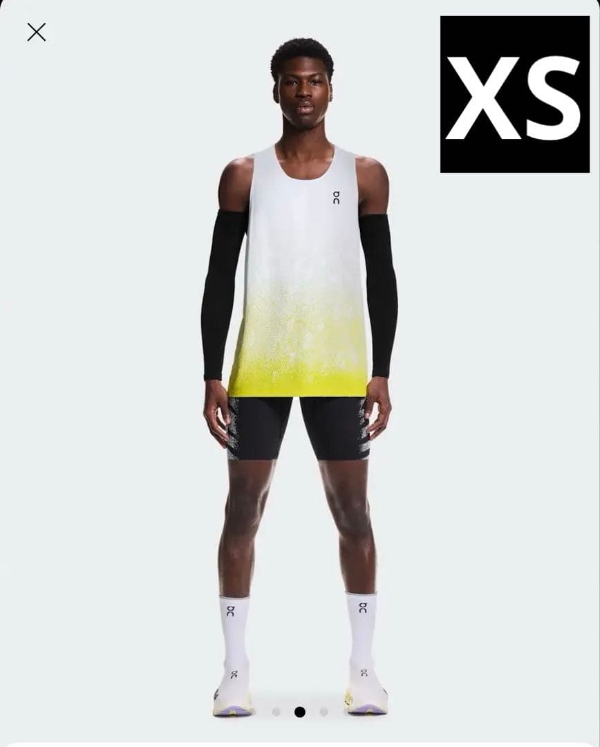 On Zero Singlet ホワイト/イエロー　XS