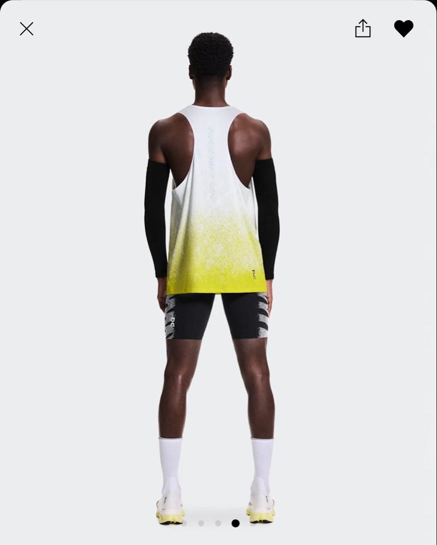 On Zero Singlet ホワイト/イエロー　XS